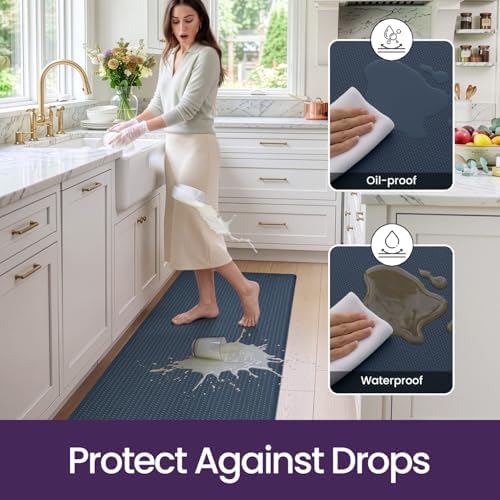 DEXI Kitchen Floor Mats Cushioned Anti Fatigue, 23x86 Non Slip Runner Rug