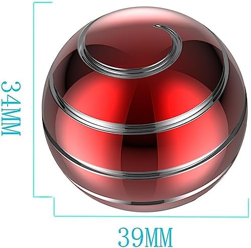 Kinetic Spinning Desk Toy Metal Fidgets ADHD 1.54in Red Silver