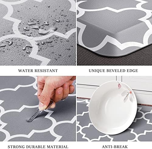 WISELIFE Anti Fatigue Mats for Kitchen Floor, 17.3"x 60", 4/5 Inch, Grey