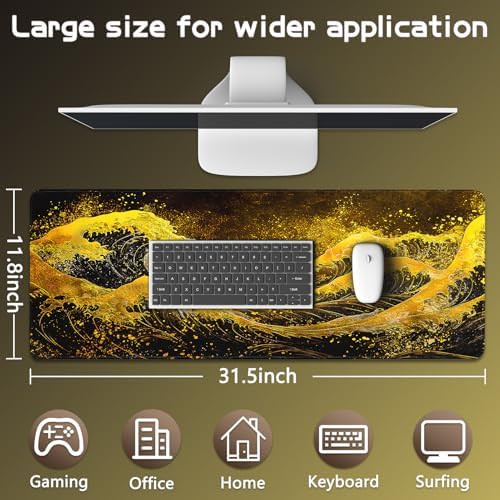 Mouse Pad Gaming - Desk Mat for Keyboard and Mouse - Large Mouse Pads for Desk, Gaming Mousepad with Non-Slip Base, Desks Pad (31.5" X 11.8") for Game, Office and Home