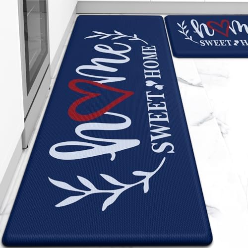 HappyTrends Kitchen Mat for Floor, 2PCS Anti-Fatigue Kitchen Rugs