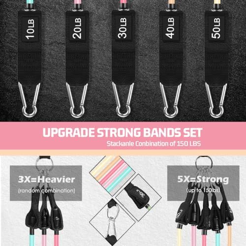 VEICK Resistance Bands with Handles, Exercise Tube Bands Set for Workouts
