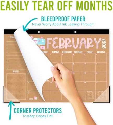 Large Desk Calendar 2027 - Desktop Calendar 2027-2028