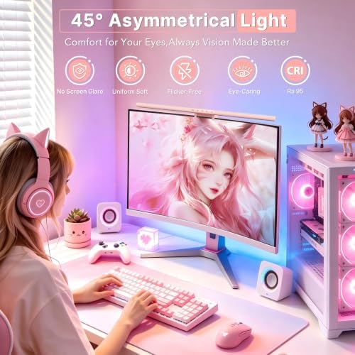 Syrinx LED Monitor Light Bar, 16.7" Computer Monitor Lamp with Backlight