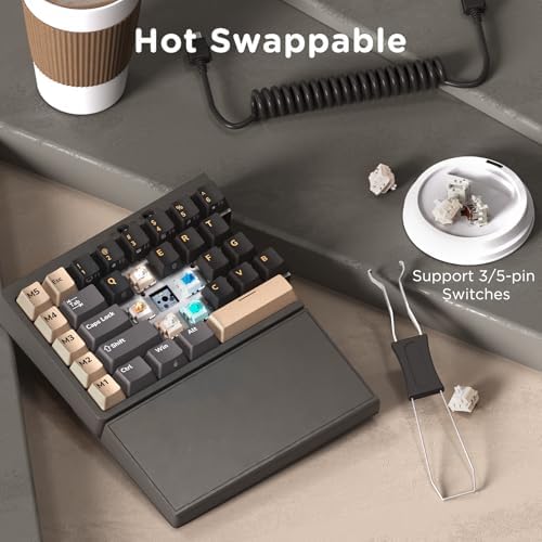 RK ROYAL KLUDGE S70 Ergonomic Split Keyboard and MO3 Wireless Gaming Mouse Combo, 75% Hot Swappable Gaming w/Fixed Wrist Rest, Bluetooth/2.4G/USB Rechargeable Computer Mouse