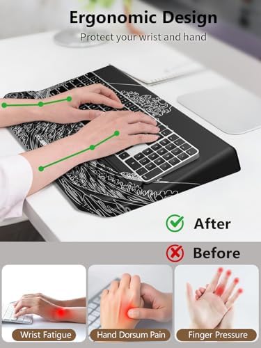 2-in-1 Ergonomic Keyboard Stand with Wrist Rest, Kanagawa Wave