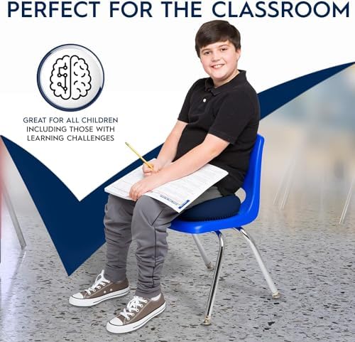 Bouncyband – Wiggle Seat – 10 Pack – Blue, 13” D – Large Sensory Cushion