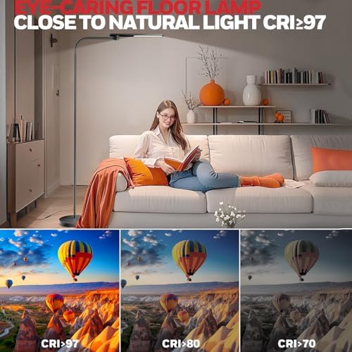 Honeywell LED Floor Lamp for Reading CRI97 Full Spectrum Dimmable Gooseneck