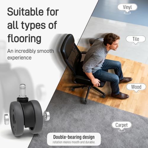 2.5 Inch Office Desk Chair Wheels Replacement, Computer Gaming Chair Wheels
