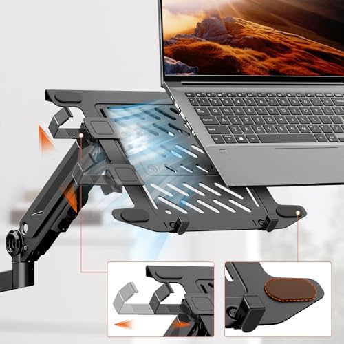 PUTORSEN 2-in-1 Laptop Wall Mount for 10-17" Notebook & 17-40" Screen