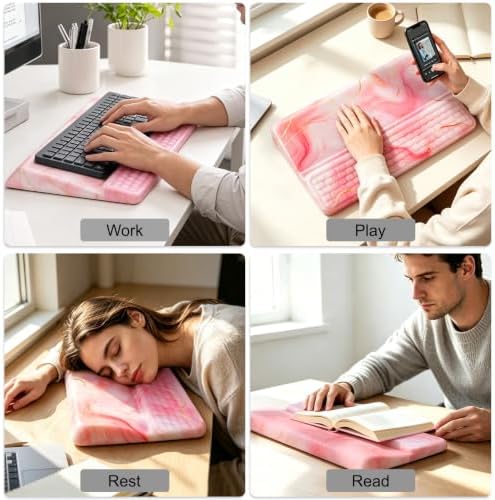 Keyboard Stand with Wrist Rest，Ergonomic Keyboard Riser Holder Lifter Tray