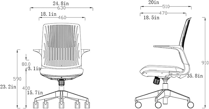 Office Chair with Breathable Mesh, 3-Layer Soft Cushion, Adjustable Recline (90-110°), Comfortable Desk & Gaming Chair for Home & Office (Black)