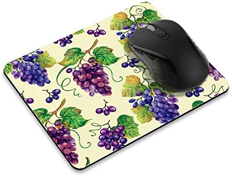 Non-Slip Rectangle Mousepad, WIRESTER Bunch Purple Grapes Mouse Pad for Home, Office and Gaming Desk