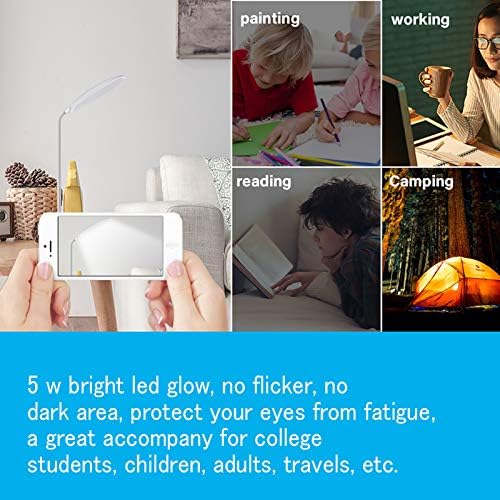 DEEPLITE LED Desk Lamp Small Battery Powered Lamp Cordless Rechargeable Table Lamp, Flexible Portable Desk Light for Craft Study Home Office Dorm, Eye-Caring Wireless Dimmable Book Lamp for Reading
