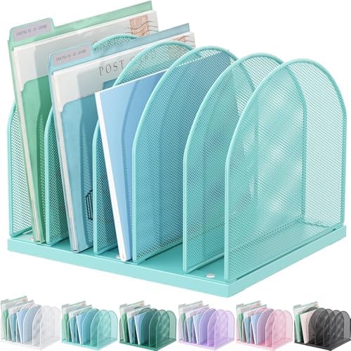 gianotter Desktop File Organizer with 5 Compartments