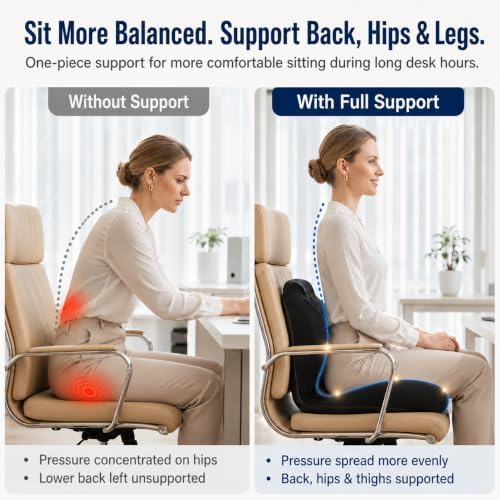 Ergonomic Seat Cushion for Office Chair with Lumbar Support