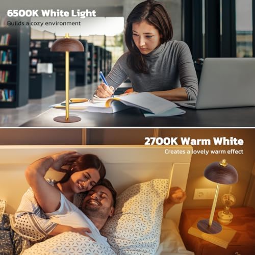 2 Pack Cordless Table Lamp Rechargeable, 5000mAh Battery Table Light