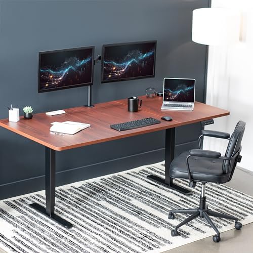 VIVO Dark Walnut 71 x 36 in Standing Desk, DESK-KIT-2B7D-36