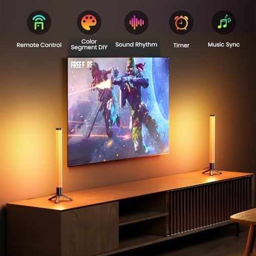 TJOY 360° RGB Light Bars, Gaming Lights for Desk, Music Sync Remote Control