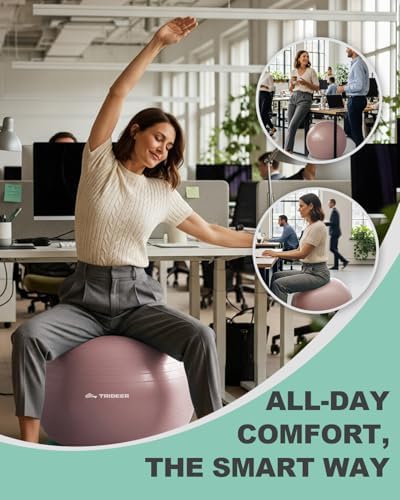 Trideer Exercise Ball Chair – Yoga Ball Chair for Office, Pregnancy & Home