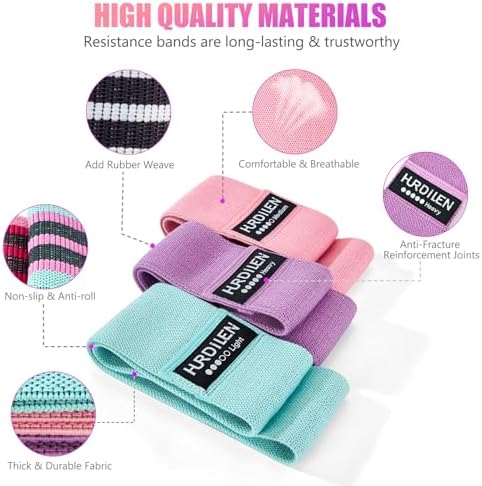 Resistance Bands for Working Out, Exercise Workout Bands for Women & Men, 5 Levels Elastic Stretch Bands for Exercise with Carry Bag for Physical Therapy, Home Fitness, Strength Training, Yoga