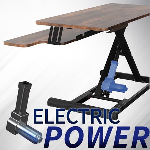 VIVO Vintage Brown 36 inch Electric Desk Converter, DESK-VE36N