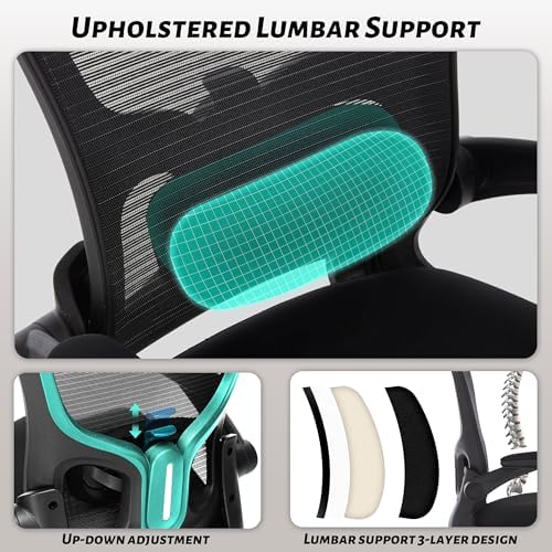 500LBS Ergonomic Drafting Chair Tall Office Chair for Counter Height or Standing Desk, Executive High Office Chairs with W-Shaped Thick Seat Cushion, Footrest Ring & Breathable Fabric, Black