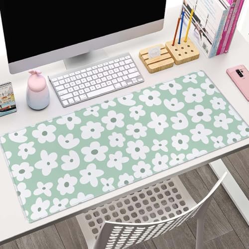 Desk Mat, Large Desk Pad Large Mouse Pad Cute Desk Accessories Home Office Essentials XL Desk Mat Desk Pad Mat for Keyboard Mouse Desk Pads On Top of Desks Computer Cute Groovy Flowers