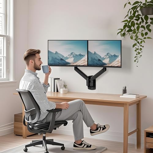 WALI Dual Monitor Wall Mount for 17-32 inch Screens, up to 22 lbs per Arm