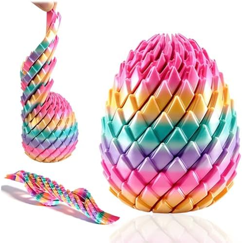 3D Printed Fidget Toys, Twisty Fidget Dragon Egg, Spiral Slippery Egg Toy