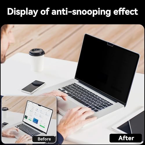 IPROKKO 360° Privacy Screen for MacBook Pro 14 inch (2021-2026, M1, M2, M3, M4, M5, Pro, Max), Matte Anti Glare Blue Light 14.2in Mac Scratch Resistant Laptop Screen Protector Filter