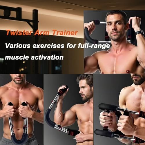 Twister Arm Trainer,Adjustable 6 Resistance Levels (45-130 lbs) Chest , Portable Chest & Arm Workout Equipment with High-Tensile Steel Spring for Forearm, Triceps, Power Twist Training