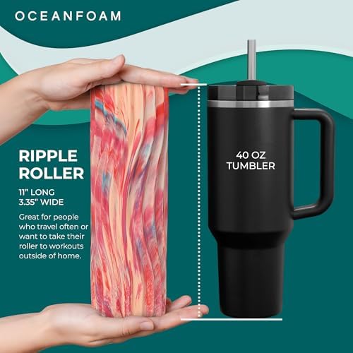 Oceanfoam Ripple Small Foam Roller for Physical Therapy (Cotton Candy)