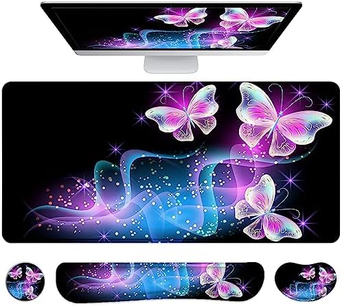 Large Mouse Pad with Wrist Rest, 4-in-1 Wrist Rest for Keyboard and Mouse