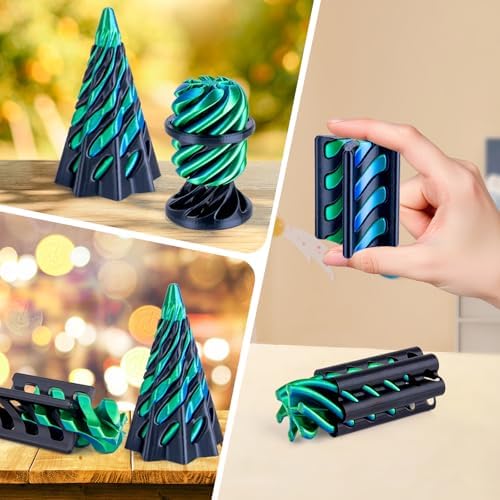 4 Pack Impossible Cone Fidget Toy, 3D Printed Spiral Pyramid Passthrough Gadget, Sensory Stress Relief Desk Toys for Kids & Adults, Optical Illusion Gift for ADHD/Anxiety