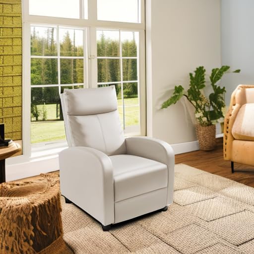 Homall Recliner Chair, Recliner Sofa PU Leather for Adults, Beige Recliners