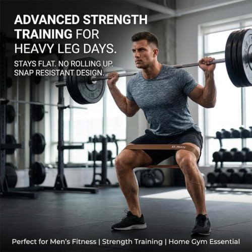 6-Pack Premium Natural Rubber Thickened Workout Resistance Bands Set for Home Gym & Physical Therapy, Anti-Snap Durable Exercise Bands for Full Body Strength Training, Legs, Glutes, Multi-Level