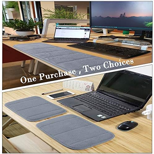 AUHOKY 2 Sets Ergonomic Computer Wrist Pad - Long & Short Size Combination Keyboard Rest Elbow Support Mat for Office, Desktop, Working, Gaming - Memory Foam Relieve Elbow Pain (Gray)