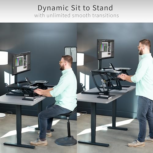 VIVO Black 32 inch Standing Desk Converter, DESK-V000VS