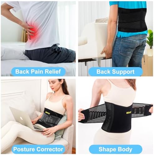 Back Brace Support for Lower Back pain Women and Men 04 Black-XXL