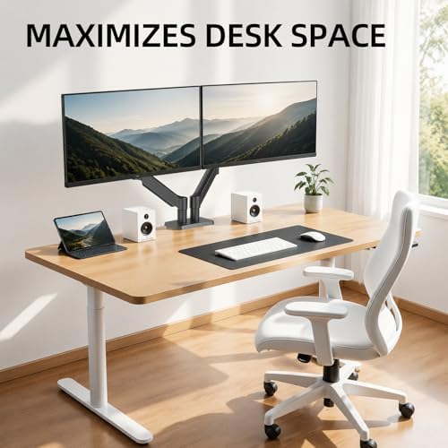 Heavy Duty Dual Monitor Arm Desk Mount Gas Spring for 13-32 Inch Screens
