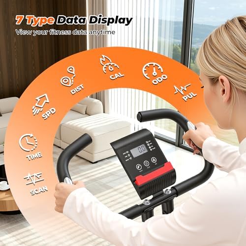 Exercise Bike, 3 IN 1 Stationary Bike, Folding Exercise Bike with 16-Level Resistance, Comfortable Seat Cushion, LCD Monitor, 265 lbs Weight Capacity for Home Gym Workout