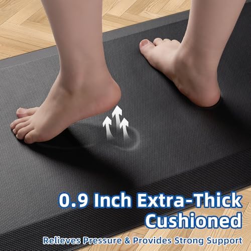 Tyrot Extra Thick Anti Fatigue Mat for Kitchen Floor, 20x32, Black