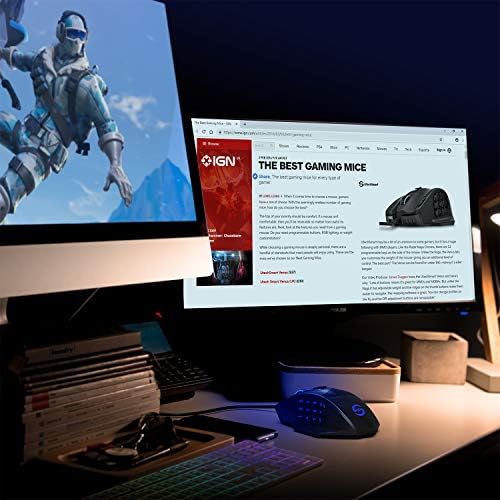 UtechSmart Venus Pro Wired MMO Gaming Mouse - 16400 DPI RGB