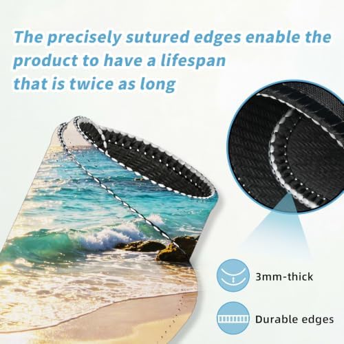 Small Mouse pad, with Edge-Sewn Design, extends Service Life by Twice, occupying the Optimal Size for the Mouse and Wrist Position. (The sea)