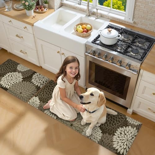 KIMODE Anti Fatigue Mats for Kitchen Floor Cushioned Kitchen Rugs Sets of 2