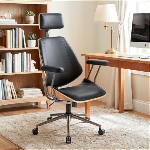 High Back Ergonomic Office Chair, with Headrest & Arms, Black