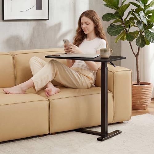 OLIXIS Bedside Table, Mobile Standing Desk, Bed Table for Apartment