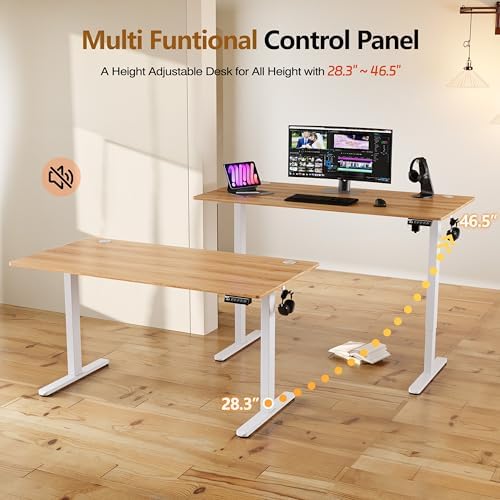 Monomi Electric Standing Desk, 47.2 inches Height Adjustable Desk, Natural