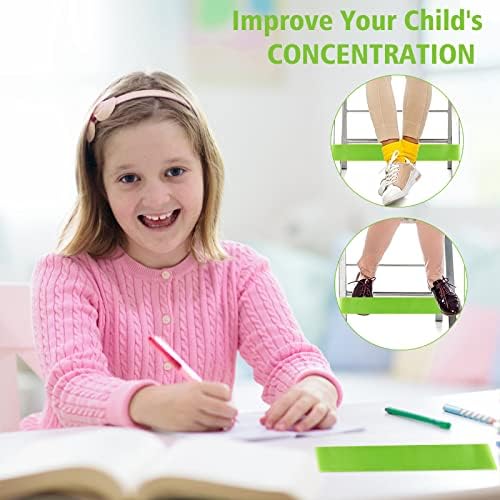 PLULON 15 Pack Chair Bands for Kids with Fidgety Feet Chair Stretch Foot Band Fidget Bands Flexible Seating For Classroom Elementary Chairs Desks - Green
